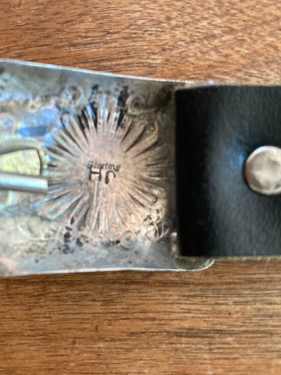 1960’s Coral & Sterling Silver Signed Concho Belt AMAZING Vintage Native American Navajo Sterling Silver Coral  main image 3